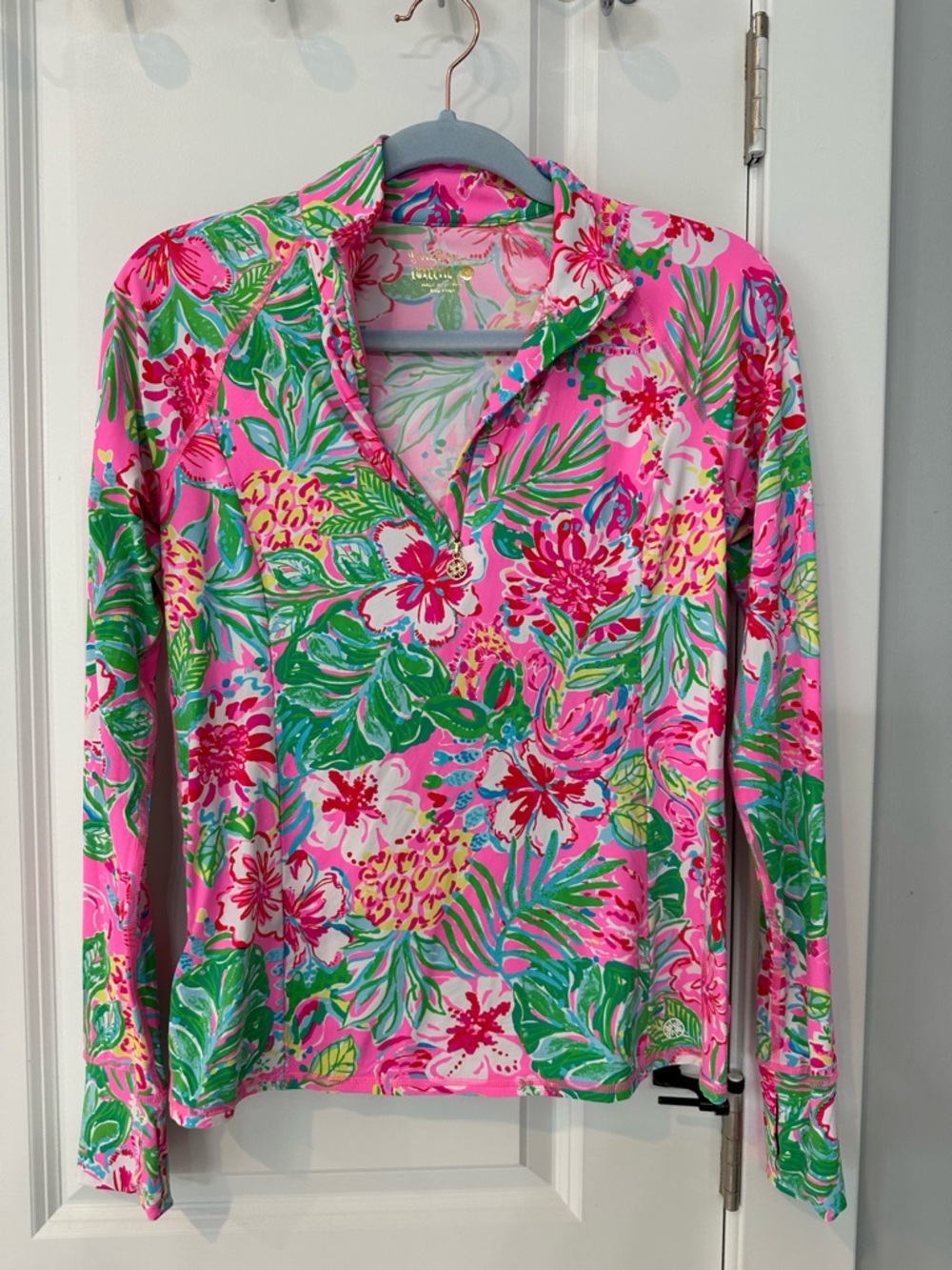 Lilly Pulitzer Marion Half Zip UPF 50+ Multi Journey To The Jungle, Women XS